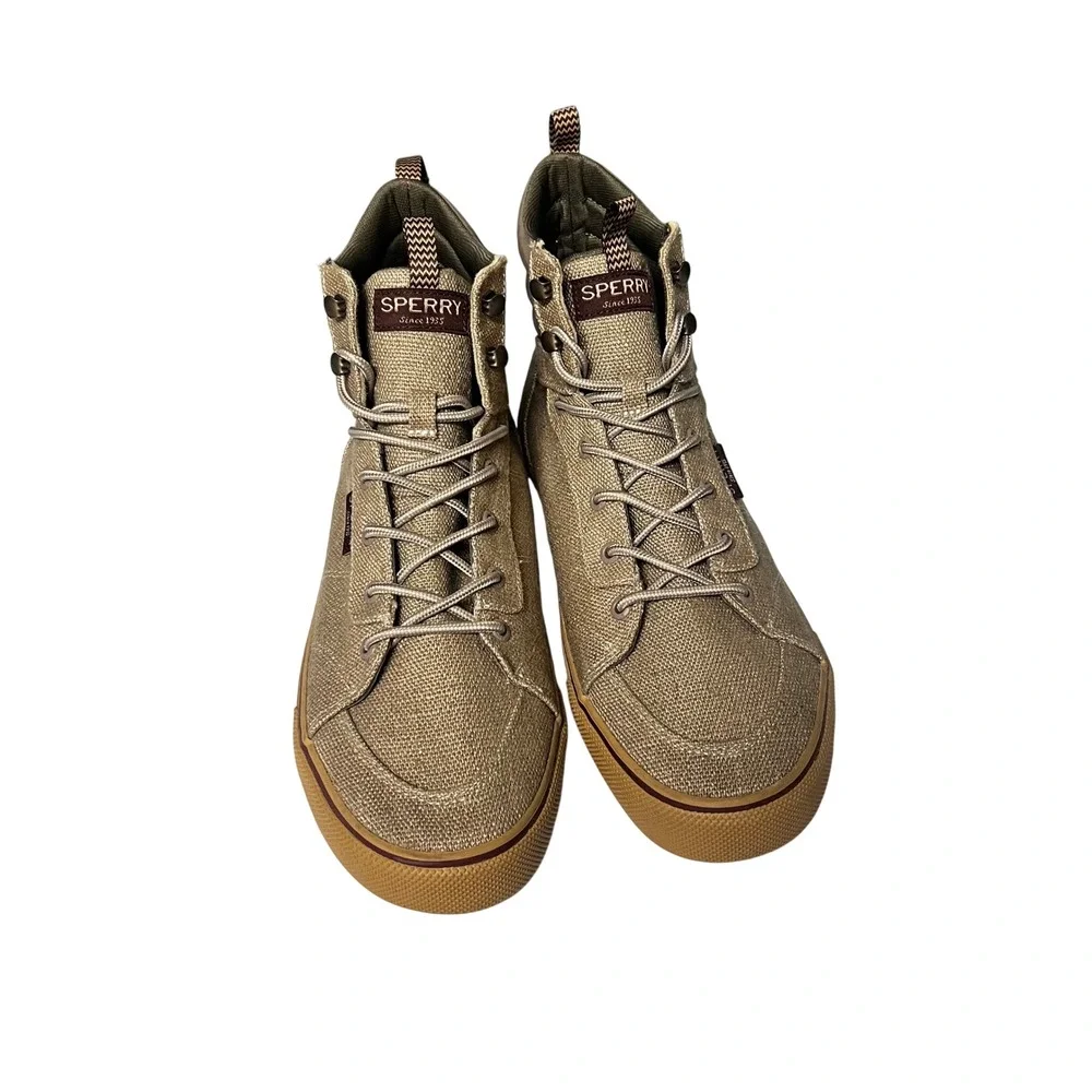 Sperry SeaCycled Striper II Baja High Top Sneakers Men's 11.5 Taupe NEW STS25248